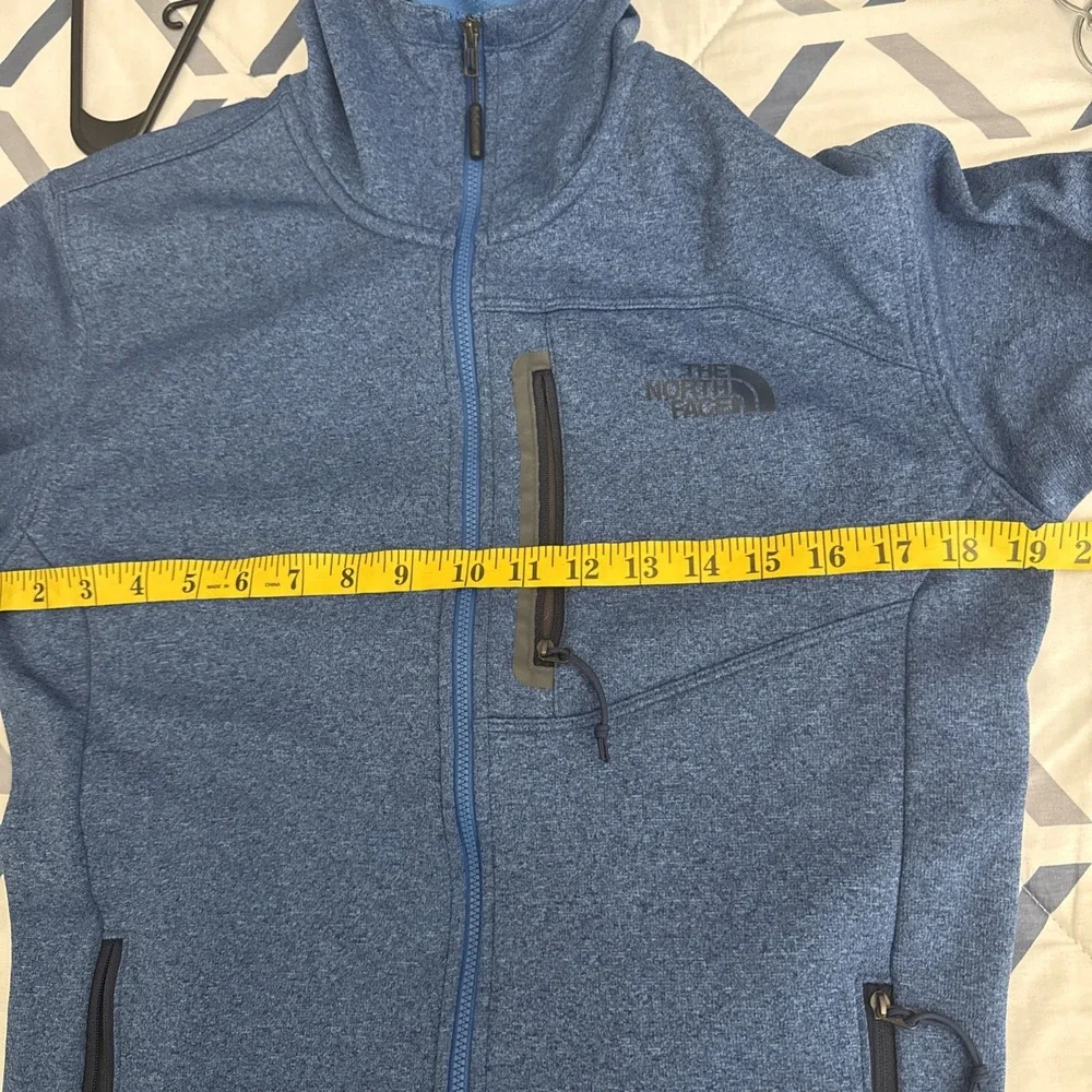 The North Face Tech Fleece Hoodie Hoody Jacket Blue Full Zip Men's Size small